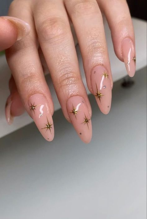 Nails shape Her Nails, Round Nails, Twinkle Star, Prom Nails, Minimalist Nails, Fire Nails, Dream Nails, Chic Nails, Gold Nails