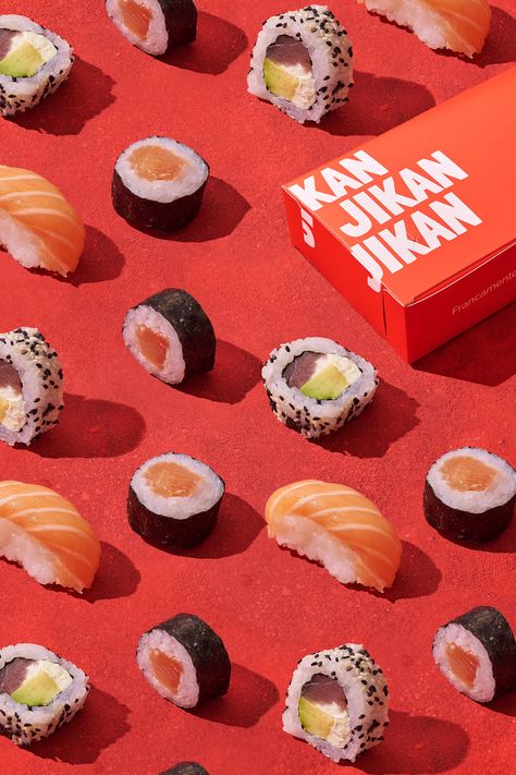 JIKAN SUSHI :: Behance Sushi Restaurant Aesthetic Instagram, Sushi Product Photography, Onigiri Photography, Sushi Advertising, Food Photography Sushi, Diwali Shoot Ideas, Sushi Food Photography, Sushi Photoshoot, Foto Sushi