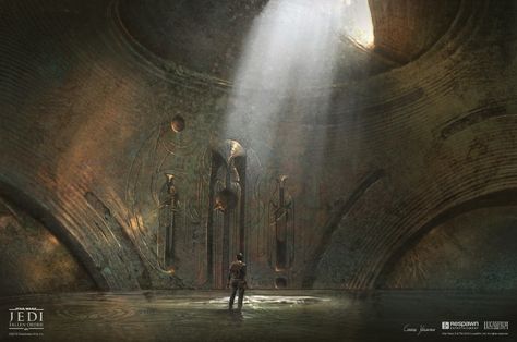 ArtStation - Inside the Zeffo Vault, Gabriel Yeganyan Star Wars Video Games, Video Game Artist, Jedi Fallen Order, Star Wars Planets, Star Wars Gif, Doors And Floors, Star Wars Jedi, Star Wars Universe, Vaulting