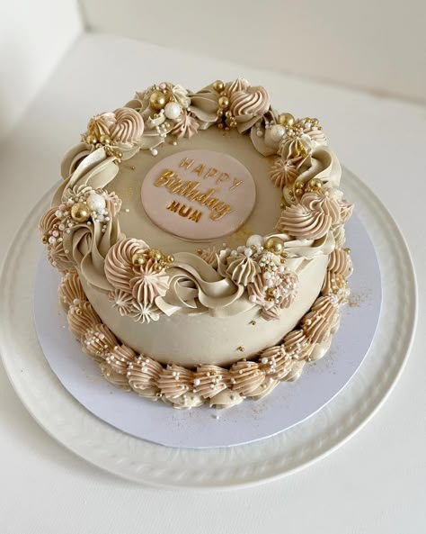 6inch Birthday Cake, 67th Birthday Cake For Mom, Cakes With Fondant Decorating, 6 Inch Cake Ideas, Cake Decor Chocolate, Birthday Cake 90 Years Old, Birthday Sponge Cake, Dusty Pink Birthday Cake, Mums Birthday Cake