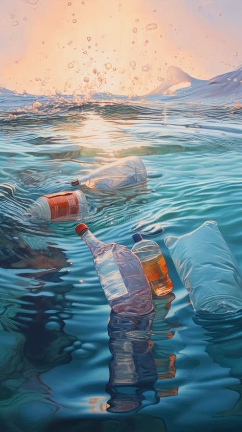 Plastic pollution in the world&#x27;s oceans stock images Environmental Pollution Pictures, Plastic Pollution In Ocean, Ocean Pollution Aesthetic, Water Pullotion Picture, Plastic Ocean Pollution Art, Ocean Conservation Art, Water Pollution Pictures, Water Pollution Images, Pollution Aesthetic