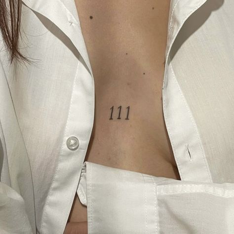 111 Tattoo Chest, 111 Meaning Angel Tattoo, 11 11 Chest Tattoo, 111 Chest Tattoo, Angel Numbers Tattoo 111, 111 Intuition Tattoo, Trust Your Gut Tattoo, Number Tattoo On Chest, Trust Your Intuition Tattoo