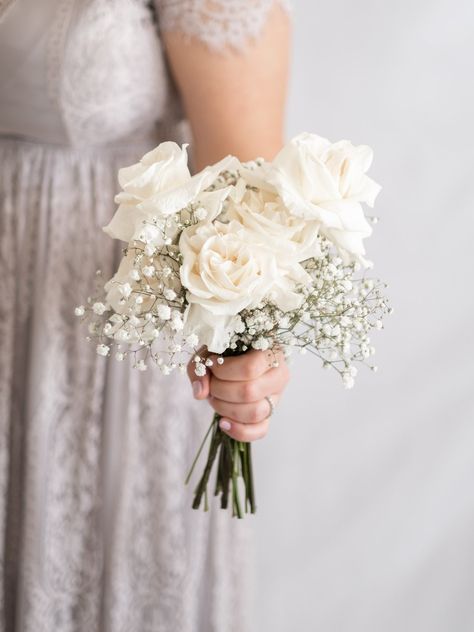 Taylor Collection — The Floral Cottage Florist White Rose Baby Breath Bouquet, White Rose And Baby Breath Bouquet, Bridesmaids Bouqet, Elopement Florals, Rose Bridesmaid Bouquet, Small Bridesmaid Bouquets, White Rose Wedding Bouquet, White Spray Roses, Bridesmaid Bouquet White