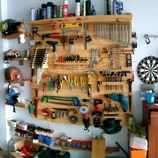 Custom Tool Wall : 18 Steps (with Pictures) - Instructables Tool Wall Organization, Tool Bench Organization, Wall Tool Organizer, Tool Wall Storage, Garage Projects, Tool Wall, Garage Organisation, Woodworking Garage, Space Organization