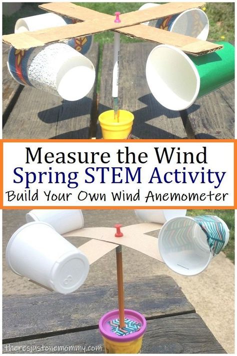 Spring Stem Activities, Vetenskapliga Experiment, Spring Stem, Weather Activities For Kids, Steam Ideas, Science Camp, Anemometer, Stem Ideas, Preschool Projects