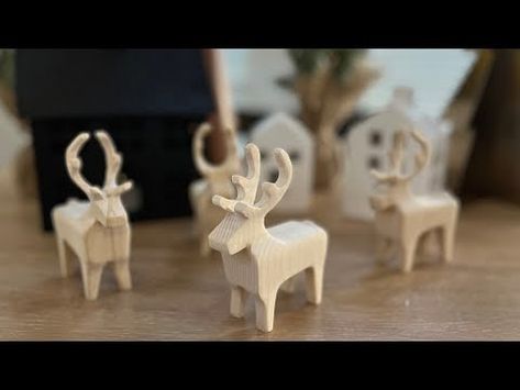 (100) A New Bandsaw Reindeer - Free Template - YouTube Reindeer Scroll Saw Patterns, Easy Bandsaw Projects, Reindeer Wood Crafts Build-a-cross, Bandsaw Reindeer, 3d Bandsaw Animals, Template Youtube, Woodworking Patterns, Silhouette Christmas, Woodworking Ideas