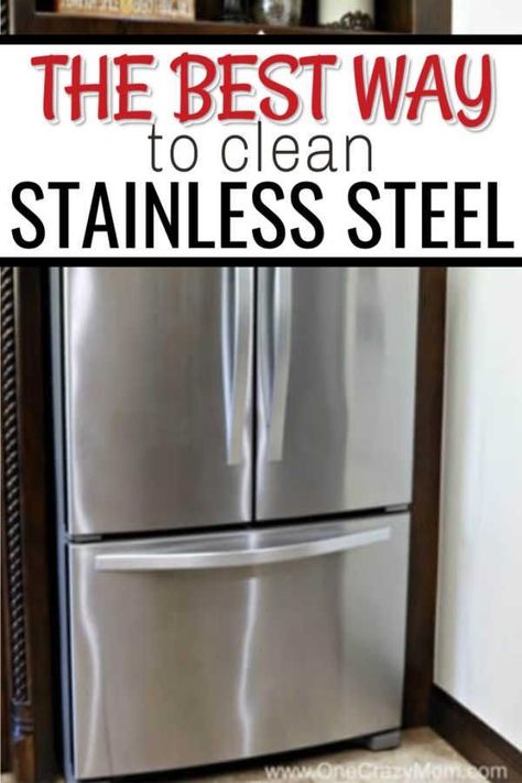 This is the BEST way to clean your stainless steel appliances so that they are shiny and streak free! It only requires 1 ingredient and is easy to do. Try this great cleaning hack today! #onecrazymom #cleaninghack #cleaningtip #howto #stainlesssteelcleaning Steel Kitchen Island, Cleaning Stainless Steel Appliances, Housekeeping Hacks, Stainless Steel Kitchen Island, Cleaning Stainless Steel, Diy Home Hacks, Clean Stainless Steel, Stainless Steel Fridge, Professional House Cleaning