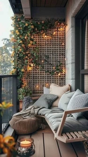 Gray Balcony Ideas, Cozy Balcony Decor, Balcony Seating Ideas, Cozy Balcony Ideas, Balcony Seating, Rental Friendly, Cozy Balcony, Balkon Decor, Balcony Design Ideas