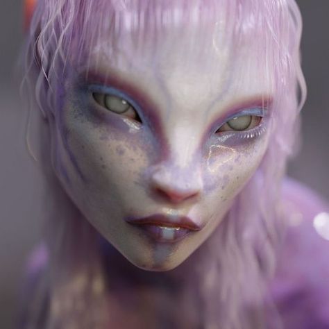 Alien Concept, Alien Concept Art, Purple Hair, Character Inspo, Character Ideas, Makeup Inspo, Aliens, Character Inspiration, Art Reference