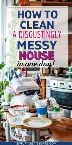 How to clean an extremely messy house checklist. Have you ever felt completely overwhelmed and paralysed by your messy house? This step-by-step guide will show you how to clean a messy house in one day, even if it all feels impossible! Our goal is to help you to tidy up your dirty, messy home, rather than targeting clutter. How to clean your messy house. How to clean a really messy house. Cleaning your house when it feels too hard. Clean House Quick, Clean Messy House, Easy House Cleaning, Deep Cleaning House, Deep Cleaning Hacks, Helpful Hacks, Clean My House, Messy House, Easy Cleaning Hacks