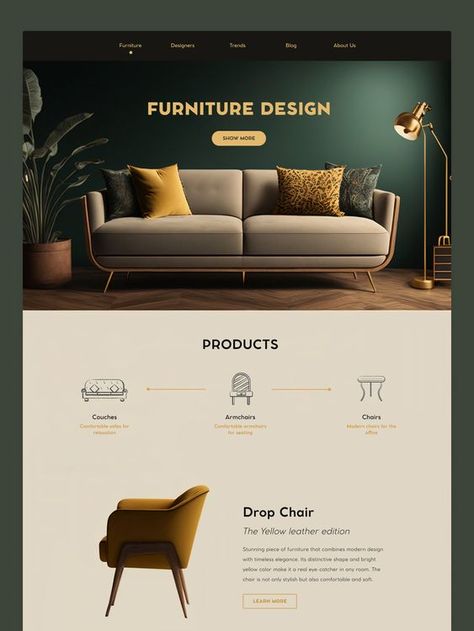 Website design Home Decor Website Design Inspiration, Luxury Furniture Website Design, Website Modern Design, Furniture Website Design Inspiration, Landing Design Ideas, Ig Trends, Furniture Web Design, Interior Website Design, Furniture Graphic Design