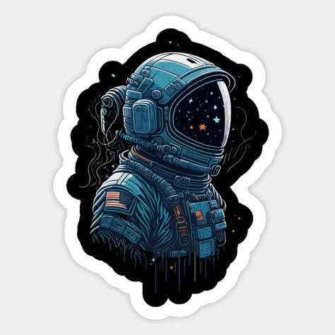 Astronaut - Astronaut - Sticker | TeePublic Nasa Stickers Printable, Astronaut Stickers Printable, Space Stickers Aesthetic, Planet Stickers Aesthetic, Space Stickers Printable, Football Love Quotes, Nasa Stickers, Hospital Cartoon, Universe Stickers