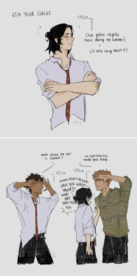 Wolfstar Dark Academia, Marauders Animagus Fanart, Poly Mauraders, Harry Potter Mauraders Fanart, Young Marauders Fan Art, Harry And James Potter, Padfoot X Moony Fanart, Set X Anubis, Marauders Modern Au