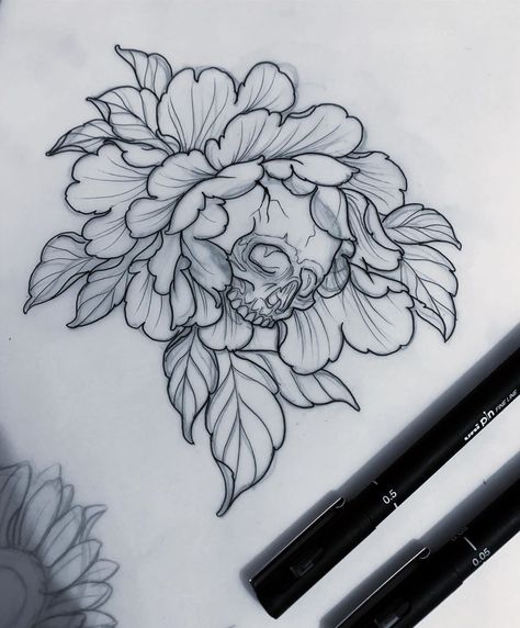 Out of Step Books & Gallery on Instagram: “Check out this fantastic #peony #skull #tattoo #design that @adear_tattoo recently created! Be sure to visit Aaron's page for lots of…” Key Tattoos, Fairy Tattoo Designs, Peonies Tattoo, Fairy Tattoo, Skull Tattoo Design, Tattoo Portfolio, Pattern Tattoo, Flower Tattoo Designs, Nature Tattoos