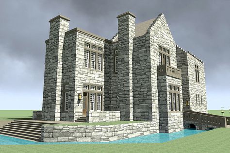 Castle Balcony, English Country House Plans, Castle House Plans, Floorplan House, Castle Plans, Covered Entry, Luxury Plan, Castle Home, Outdoor Walkway