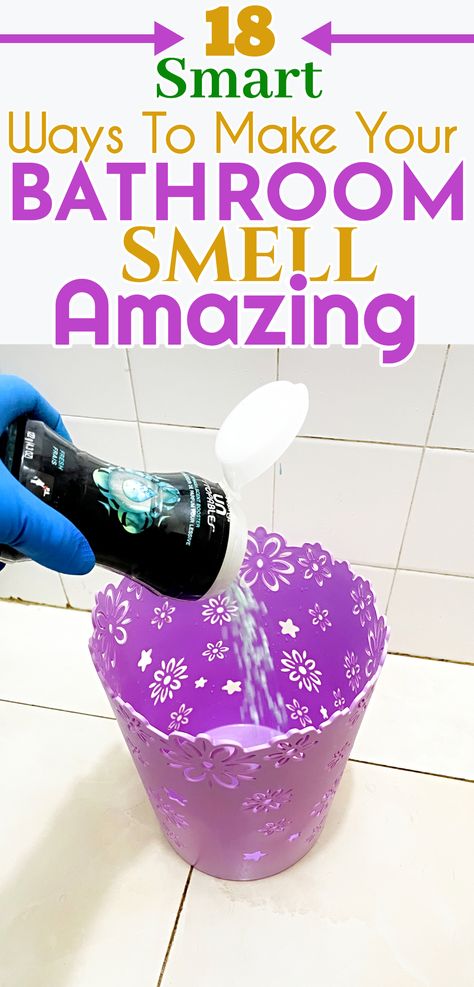 Create a refreshing and inviting bathroom atmosphere with these 18 amazing ways to make your bathroom smell great! 🚿✨ Say goodbye to unpleasant odors and hello to a delightful and soothing fragrance in your restroom. Discover ingenious tips and tricks to keep your bathroom smelling wonderful all day long. Explore natural DIY air fresheners, scented decor, and more to elevate your bathroom experience. 🌸🌿 #BathroomSmell #HomeFragrance #AromaTherapy #ScentedBathroom Bathroom Smell Hacks, Room Deodorizer, Cleaning Bathroom, Daily Chores, Bathroom Smells, Bathroom Cleaning Hacks, Diy Cleaning Hacks, Gardening Design, Smelling Good