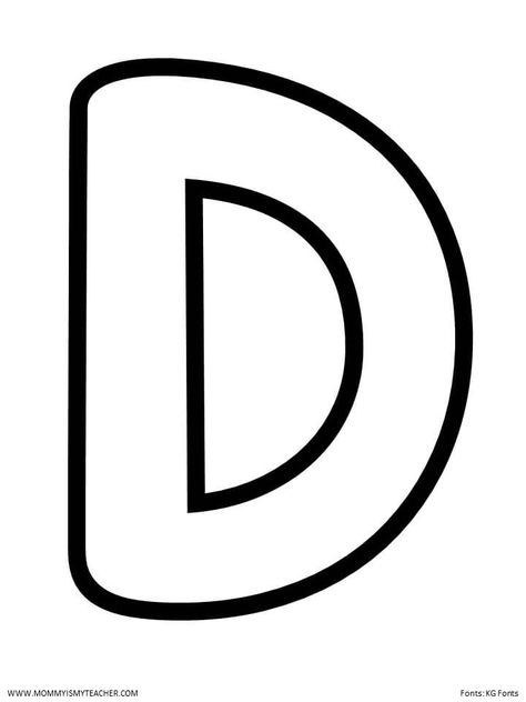 Letter D For Preschoolers Activities, D Preschool Crafts, Letter D Template Free Printable, D Alphabet, Letter D Printables Free, D Crafts Preschool, Letter D Template, D Is For Craft, Letter D Printable