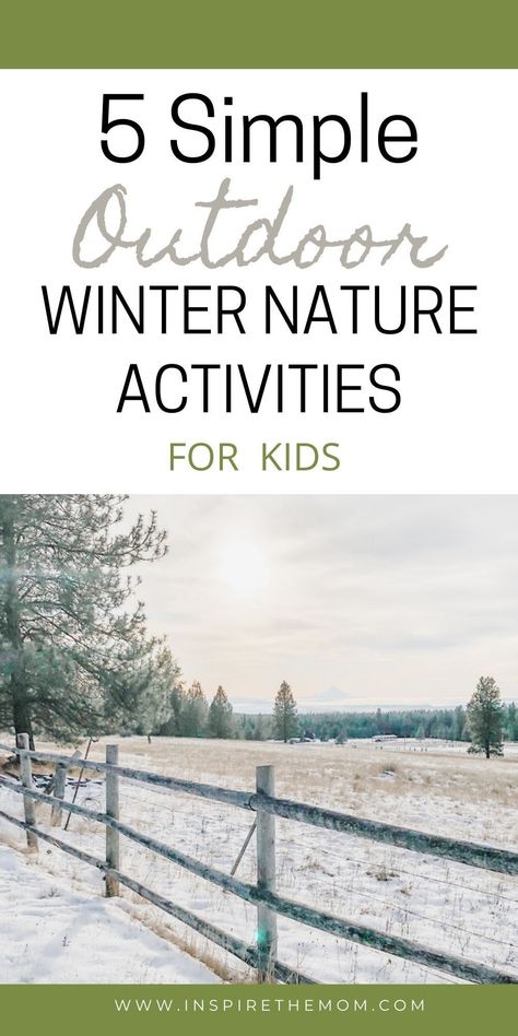 Looking for a way to get your kids outside more this winter? Check out these five simple outdoor winter nature activities. #outdoor winter nature activities #for kids #nature study #Charlotte mason #nature activities #winter outdoor activities #winter activities #seasonal #winter nature #winter homeschool #winter activity. Winter Nature Study Homeschool, Winter Forest School Activities, Winter Nature Activities For Kids, Winter Forest School, Winter Nature Activities, Winter Outdoor Activities For Kids, Nature Activities Preschool, Winter Ideas For Kids, Kids Nature Activities