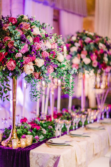 Ultraviolet Wedding, Magenta Flowers Wedding, Pink Purple Wedding Flowers Centerpiece Ideas, Purple And Red Wedding Theme Center Pieces Table Settings, Dark Pink And Purple Weddint Defor, Marine Ball, Pink Red Purple Floral Arrangement, Wedding Theme Color Schemes, Cheap Wedding Decorations