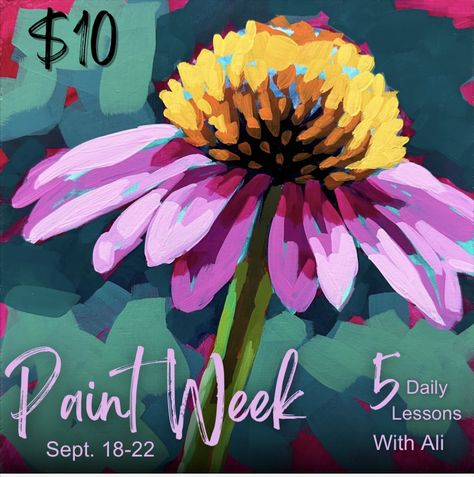 Ali Kay Paint Along, Ali Kay Studio, Ali Kay Art, Ali Kay, Arty Ideas, Coaster Ideas, Wildflower Paintings, Oil Art, Watercolor Pictures