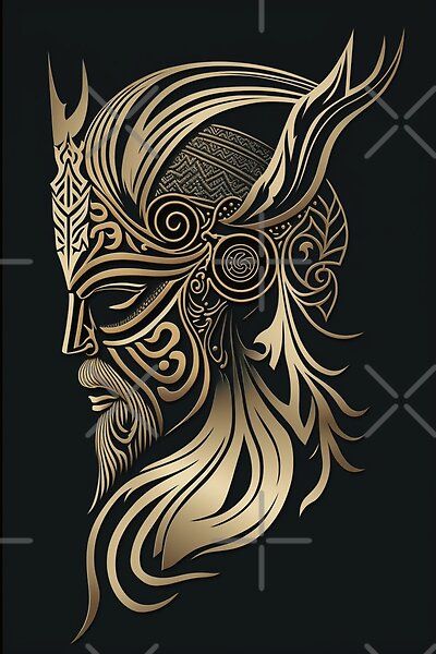 Loki Head Ornament, Nordic design for Norse Mythology lovers. Thor Artwork Norse Mythology, Odin Pictures, Loki Norse God, Thor Artwork, Loki Tattoo, Viking Knotwork, Viking Ornament, Indian Tattoos, Norse Design