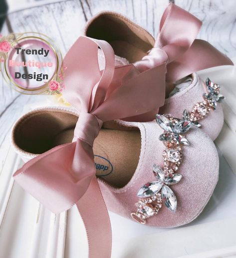 Baby Shower Shoes, Pink Velvet Shoes, Bling Baby Shoes, Baby Shoes Tutorial, Baby Pink Shoes, Birthday Shoes, Crib Shoes Girl, Christening Shoes, Shoes For Babies