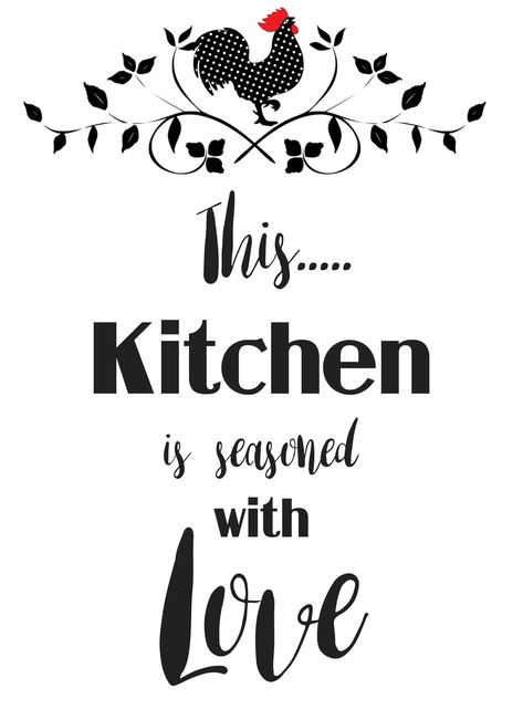 This kitchen is seasoned with love. Free printable...for a french kitchen Kitchen Related Quotes, Quotes For Kitchen Decor, Picture For Kitchen Walls, Kitchen Quotes Funny Free Printable, Kitchen Decor Painting, Kitchen Printables Free Prints Wall Art, Kitchen Words Decor, Kitchen Quotes Decor Printables, Free Printable Wall Art Kitchen