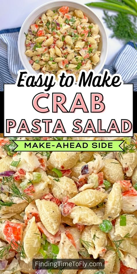 Crab Pasta Salad is one of my go-to dishes for picnics, parties, and pot lucks. It's loaded with flavor, perfect for making ahead, and always a huge hit. This version takes the original recipe to the next level with a secret ingredient used in the sauce making it packed with seafood flavor. Easy to make and customize with your favorite ingredients. Fresh, bright, and bursting with summer seafood flavor, this Seafood Pasta Salad is the ultimate summer side dish! #pastasalad #sidedish #potluck