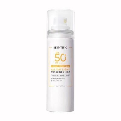 SKINTIFIC All Day Light Sunscreen Mist SPF50 PA++++ Whitening Skincare Sunblock Spray Anti UV Face/Body Spray 50ml Barang Makeup, Whitening Skincare, Sunscreen Mist, Tennis Practice, Korean Sunscreen, Spray Sunscreen, Sunscreen Spray, Spray Lotion, Best Sunscreens