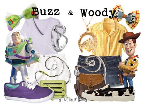 Disney Duo Outfits, Disneybound Outfits Duo, Woody Inspired Outfit, Toy Story Outfit Ideas Disney Inspired, Buzz And Woody Disneybound, Disney Bound Toy Story, Woody And Jessie Disneybound, Toy Story Disneybound, Fan Outfits