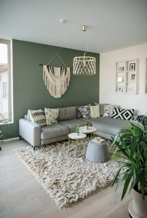 Living Room Design Green, Sage Living Room, Green Walls Living Room, Dark Green Living Room, Sage Green Living Room, Green Living Room Decor, Living Room Wall Color, Green Living Room, Living Room Color Schemes