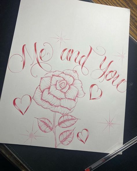 Valentines Chicano Art, Me And You Tattoo, Old School Letters Drawings, Old School Drawings Cholo Love Easy, Love Letter Drawings, Old School Love Letters Drawings, Love Letter Drawing Ideas, Chicano Love Letters, Chicano Art Style