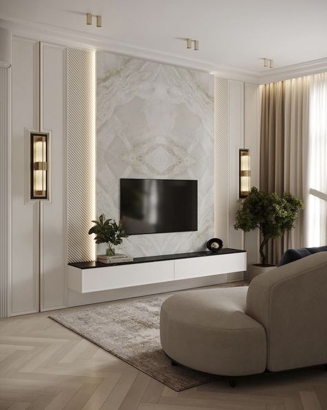 Ruang Tv, Modern Tv Room, Modern Tv Unit Designs, Tv Unit Design Modern, Tv Unit Interior Design, Living Tv, Modern Tv Wall, Tv Room Design, Flat Interior