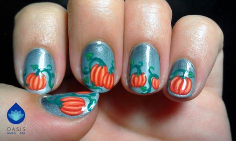 🎃👻 #Halloween ready?   🌴💅 #TheOasisNails #VictoriaBC #YYJ  #VictoriaNails #VictoriaBCNails #YYJnails Fall Nails Pumpkin, Nails Pumpkin, Pumpkin Nail Designs, Pumpkin Nail, Pumpkin Nail Art, Nail Desi, Pumpkin Hair, Makeup Beauty Hacks, Thanksgiving Nail Art