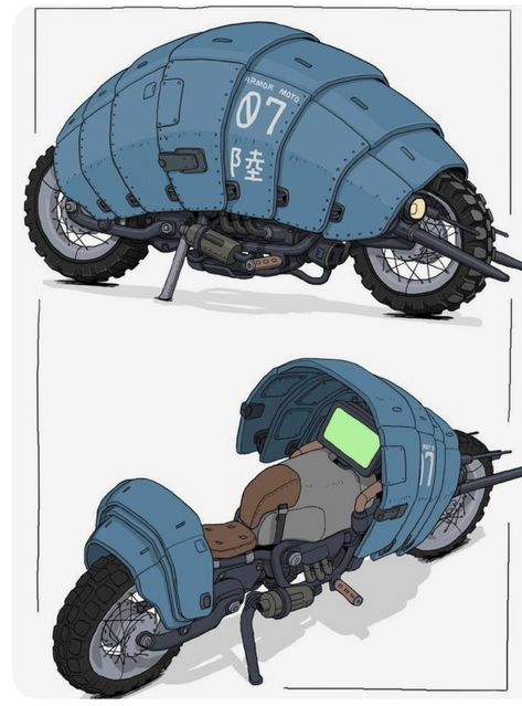 Retro Future Character Design, Futuristic Construction Vehicles, Biopunk Concept Art, Hoverboard Concept Art, Cute Robot Art, Futuristic Motorcycle, Arte Robot, Arte Cyberpunk, Robot Design