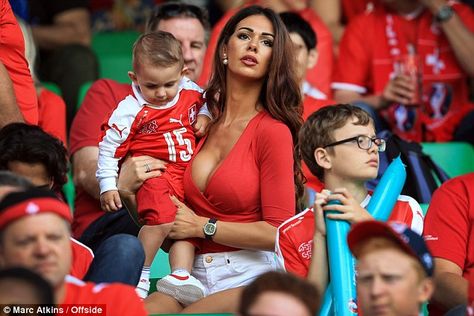 WAGS make a strong showing at the Switzerland-Poland match in Saint-Etienne  | Daily Mail Online World Cup Fans, Female Football, Bicycle Kick, Soccer Women, Man Of The Match, Soccer Match, Grid Girls, Soccer World, World Cup 2018