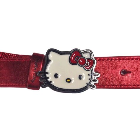 Y2k Belts Png, Hello Kitty Belt Buckle, Hello Kitty Belt, Belts Aesthetic, Colorful Outfits, Red Belt, Colourful Outfits, Pretty Outfits, Belt Buckles