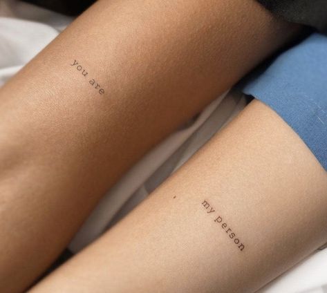 Matching Friend Tattoos, Small Matching Tattoos, Matching Best Friend Tattoos, Cute Couple Tattoos, Small Couple Tattoos, Couples Tattoo Designs, Muster Tattoos, Best Tattoos For Women, Couple Tattoo