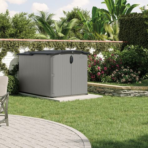 Suncast Glidetop Horizontal Shed & Reviews | Wayfair Outdoor Bike Storage, Yard Storage, Shed Floor, Resin Storage, Plastic Sheds, Plants For Hanging Baskets, Outdoor Sheds, Storage Sheds, Vinyl Storage