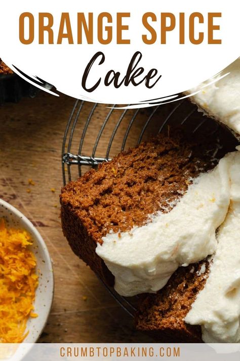 Orange Ginger Cake, Orange Recipes Baking, Orange Spice Cake, Single Layer Cake, Orange Cream Cheese Frosting, Unfrosted Cake, Layer Cake Filling, One Layer Cakes, Orange Cream Cheese