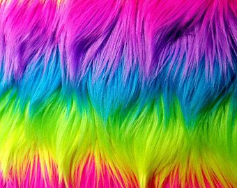 Neon fabric by the yard | Etsy Rainbow Monkey, Neon Stripes, Rainbow Aesthetic, Rainbow Wallpaper, Neon Rainbow, Fur Fabric, Faux Fur Fabric, Fur Fabrics, Neon Colors