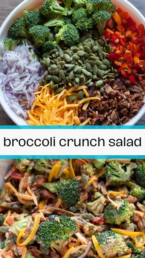 Your (grand)ma's broccoli salad gets a bold flavor update with a homemade chipotle dressing and the addition of tex-mex ingredients in this bodacious Broccoli Crunch Salad. Broccoli Crunch Salad, Chipotle Dressing, Crunch Salad, Homemade Chipotle, Homemade Condiments, Broccoli Salad, Professional Chef, Diy Recipes, Delicious Dishes