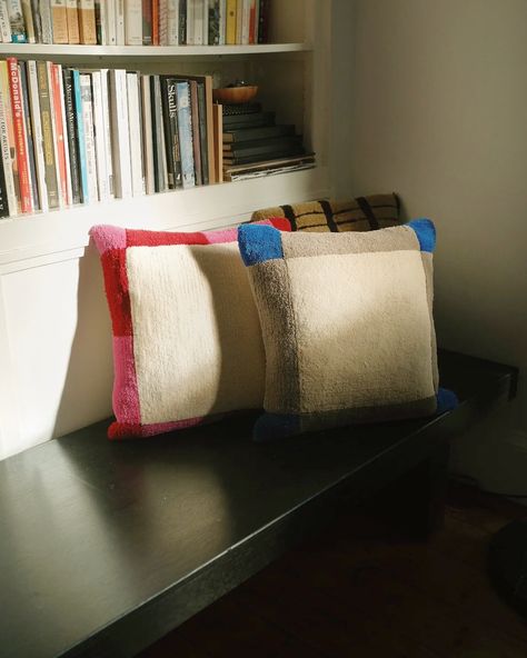 One-off wool cushions — 15% off ends tomorrow at 11pm EST Discount will be automatically applied during check out Free UK shipping Worldwide from £15 www.pieces-otd.com #textile #homedecor #colorblocking #homewares #interior #tufting #rug #cushion Tufting Rug, Wool Cushion, Color Blocking, Textiles, Cushions, How To Apply, Rug, Wool, Quick Saves