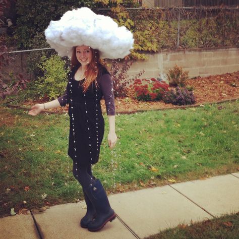 Rain cloud costume  - Idiom - Under the weather. :) Math Costume, Rain Cloud Costume, Rain Costume, Weather Costumes, Cloud Costume, Pop Culture Moments, Halloween Costume Inspiration, The Usual Suspects, Diy Halloween Costumes For Women