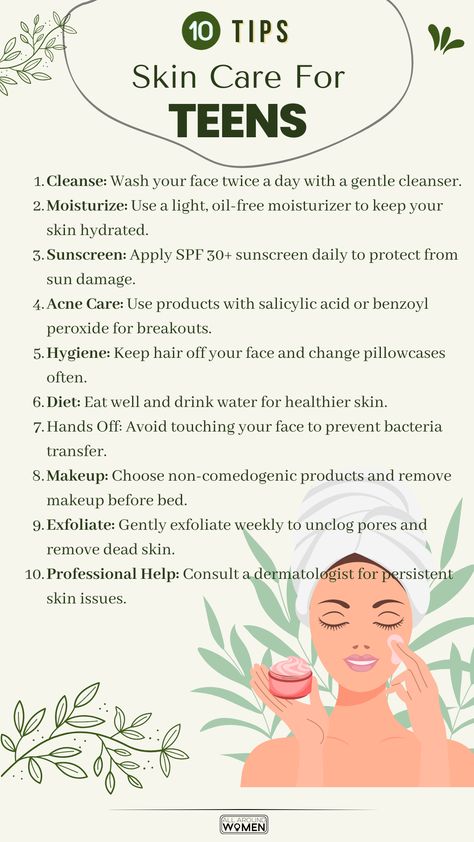 10 Tips Skin Care For Teens😍 Skin Care Routine For Teens Girls Tips, Good Skin Care Products For Teens, Skin Care For Teenagers Products, Tips For Teenagers Girl, Self Care Tips For Teens, Simple Skincare Routine For Teens, Best Skin Care Products For Teens, Hygiene Tips For Teens, Skin Care For Teenagers