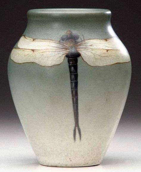 Damselflies, Rookwood Pottery, Dragon Flies, Pottery Vases, Dragonfly Art, Antique Pottery, Arts And Crafts Movement, Ceramic Vases, Glass Pottery