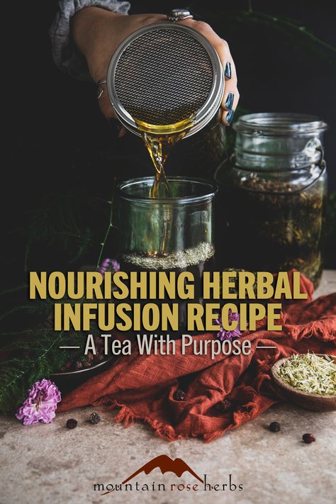 Infusions, especially long infusions, are simple and enjoyable preparations that extract minerals, chlorophyll, and other nutrients from some of our favorite herbal allies. We’re excited to share a new recipe by our friend Corinna Wood. This easy herbal tea recipe yields a deep, rich, and supportive daily sipper. Herbal Remedies Recipes, Medicinal Tea, Healing Tea, Mountain Rose Herbs, Herbal Teas Recipes, Herbal Drinks, Herbal Recipes, Herbal Apothecary, Herbal Tea Blends