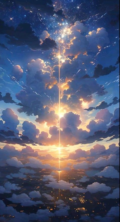 Anime Sky Background Aesthetic, Anime Clouds Aesthetic, Anime Sky Aesthetic, Anime Cloud Wallpaper, Anime Sky Background, Sky Aesthetic Anime, Sky Anime Wallpaper, Anime Backgrounds Landscape, Anime Clouds Sky