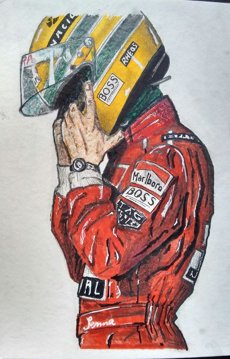 Ayrton Senna F1 Artwork, F1 Art, Gcse Art, Car Drawings, Book Art Drawings, Art Drawings Simple, Art Cars, Art Drawings Sketches, 그림 그리기