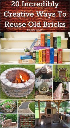 Reuse Old Bricks, Recycle Decoration, Brick Crafts, Recycled Decor, Brick Projects, Reuse Ideas, Diy Organizer, Bricks Diy, Old Bricks